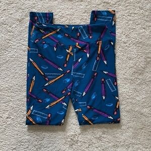 EUC LuLaRoe OS "Pencils and Rulers" Leggings
